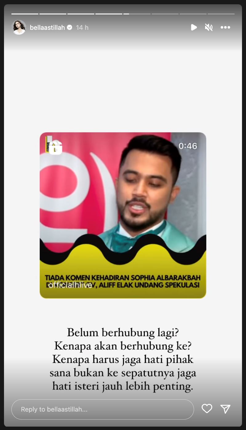 tak puas hati, bella astillah ‘serang’ sophia albarakbah, ‘sound’ aliff aziz
