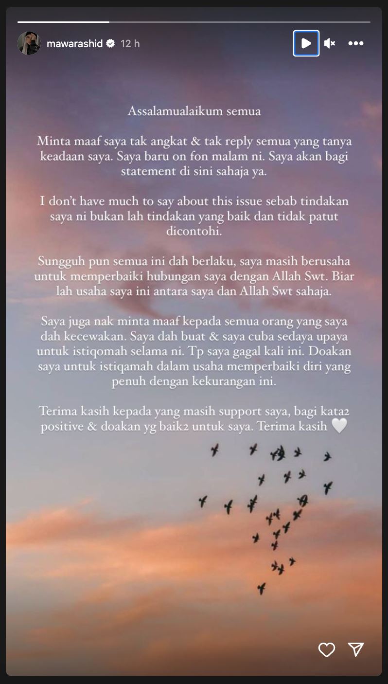 akhirnya mawar rashid tampil beri kenyataan isu buka tudung, “saya dah cuba, tapi..”