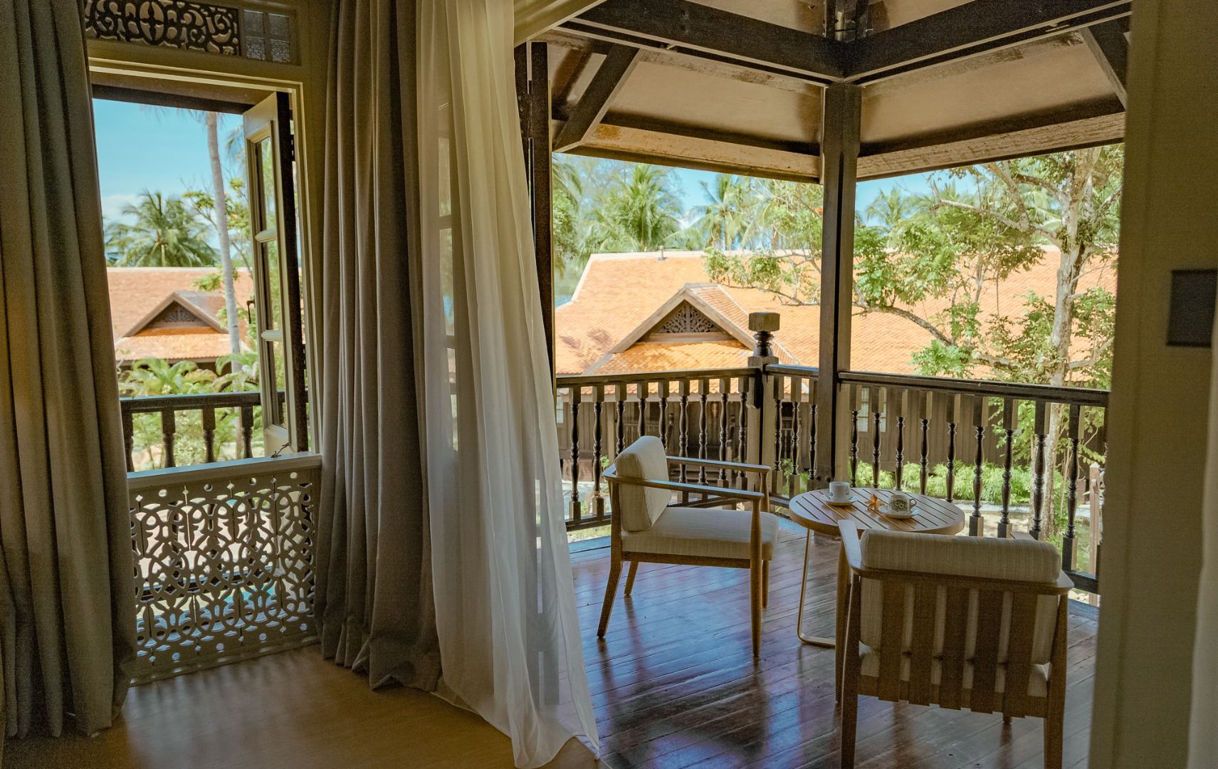 The balcony of garden terrace at Pelangi Beach Resort & Spa