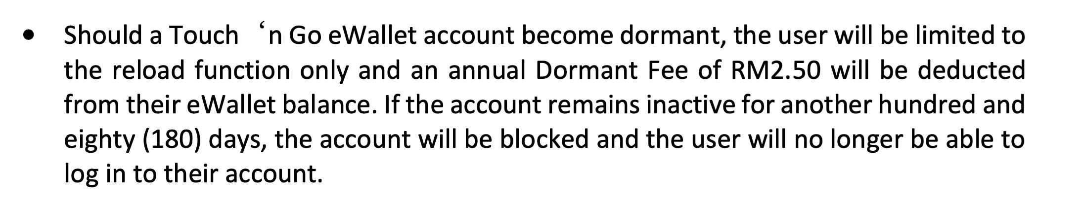 tng ewallet超过1年没用会被冻结！还会被charge钱！