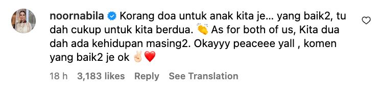 nabila minta netizen henti berharap lihat dia dan sharnaaz kembali jadi suami-isteri