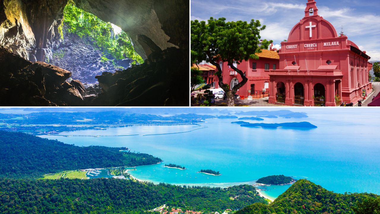 Mulu caves Sarawak, Christ Church Melaka and Andaman Sea Langkawi