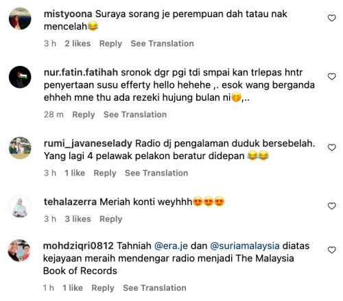 era suria cipta sejarah, terima rekod dari malaysia book of records