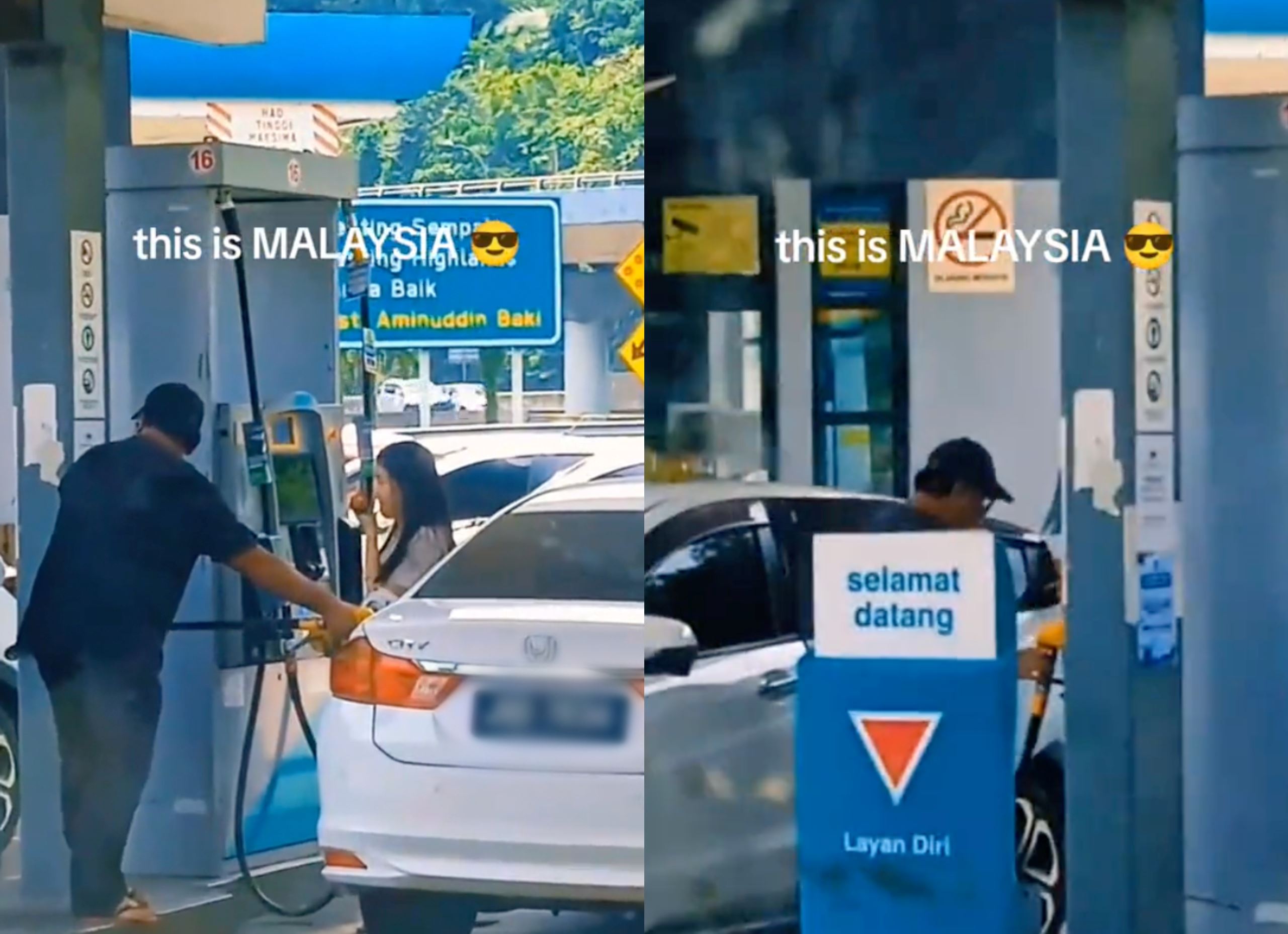 kind malaysian man shares his surplus petrol with the car behind him, touching netizens!