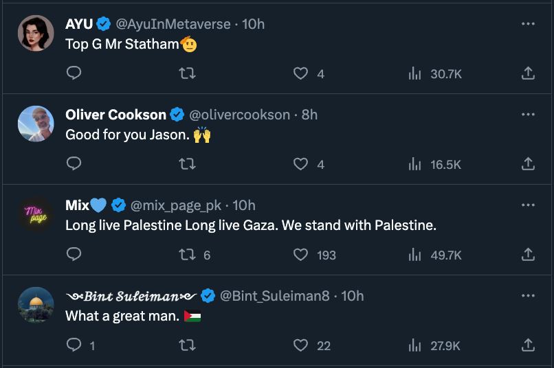 kini tular video jason statham pasang bendera palestine di bonet kereta?