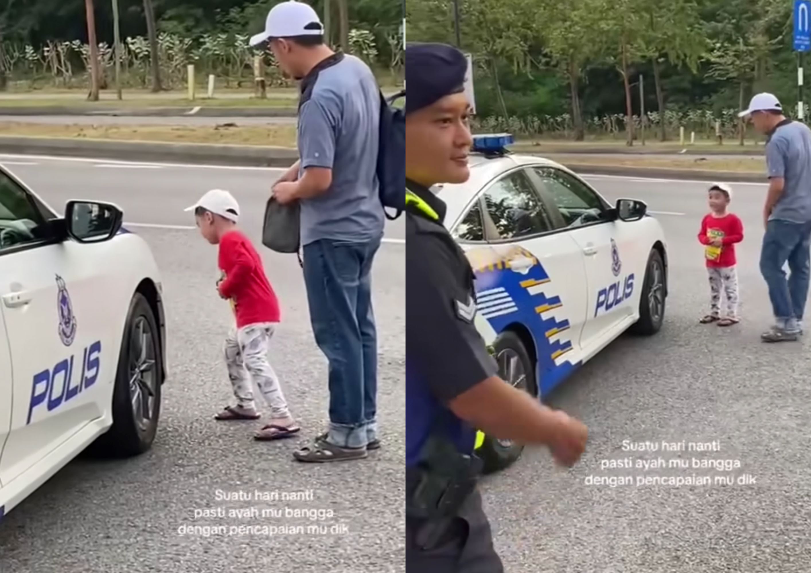 young boy steals hearts online after video of him getting excited seeing pdrm patrol car went viral!