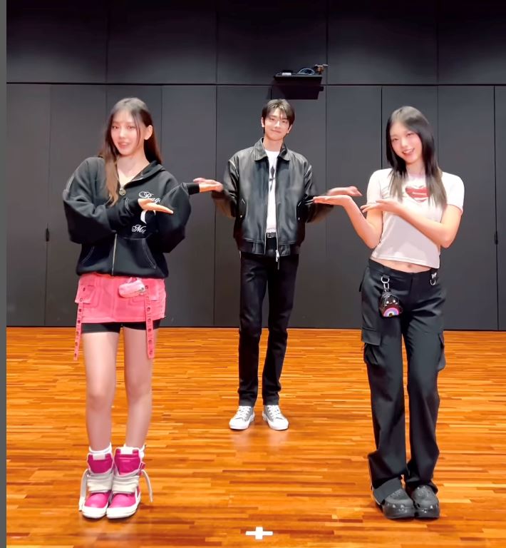 林一大跳女团舞❗与newjeans hearin&hyein一起跳super shy🔥