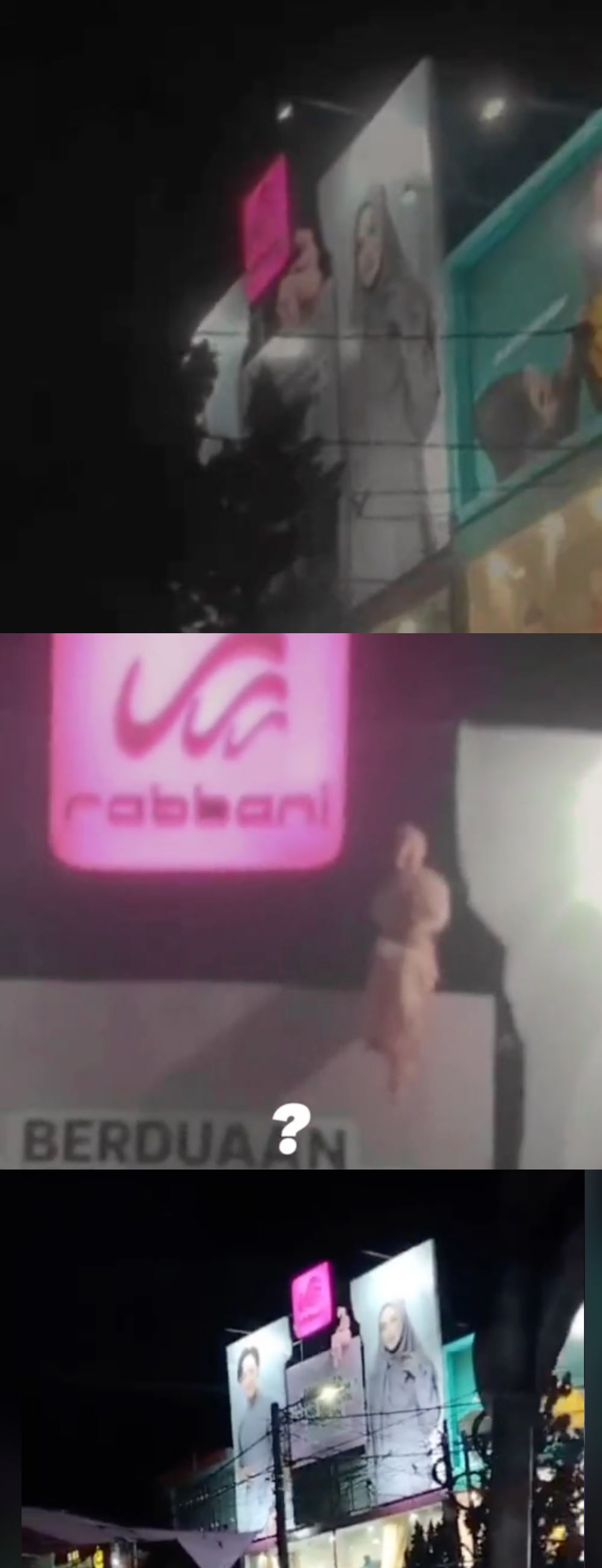 penduduk gempar lihat pocong bertenggek atas papan, rupanya promosi iklan