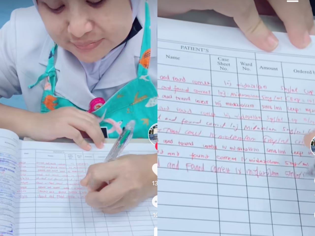 nurse boleh tulis terbalik dengan kemas dan cantik curi perhatian warganet [video]