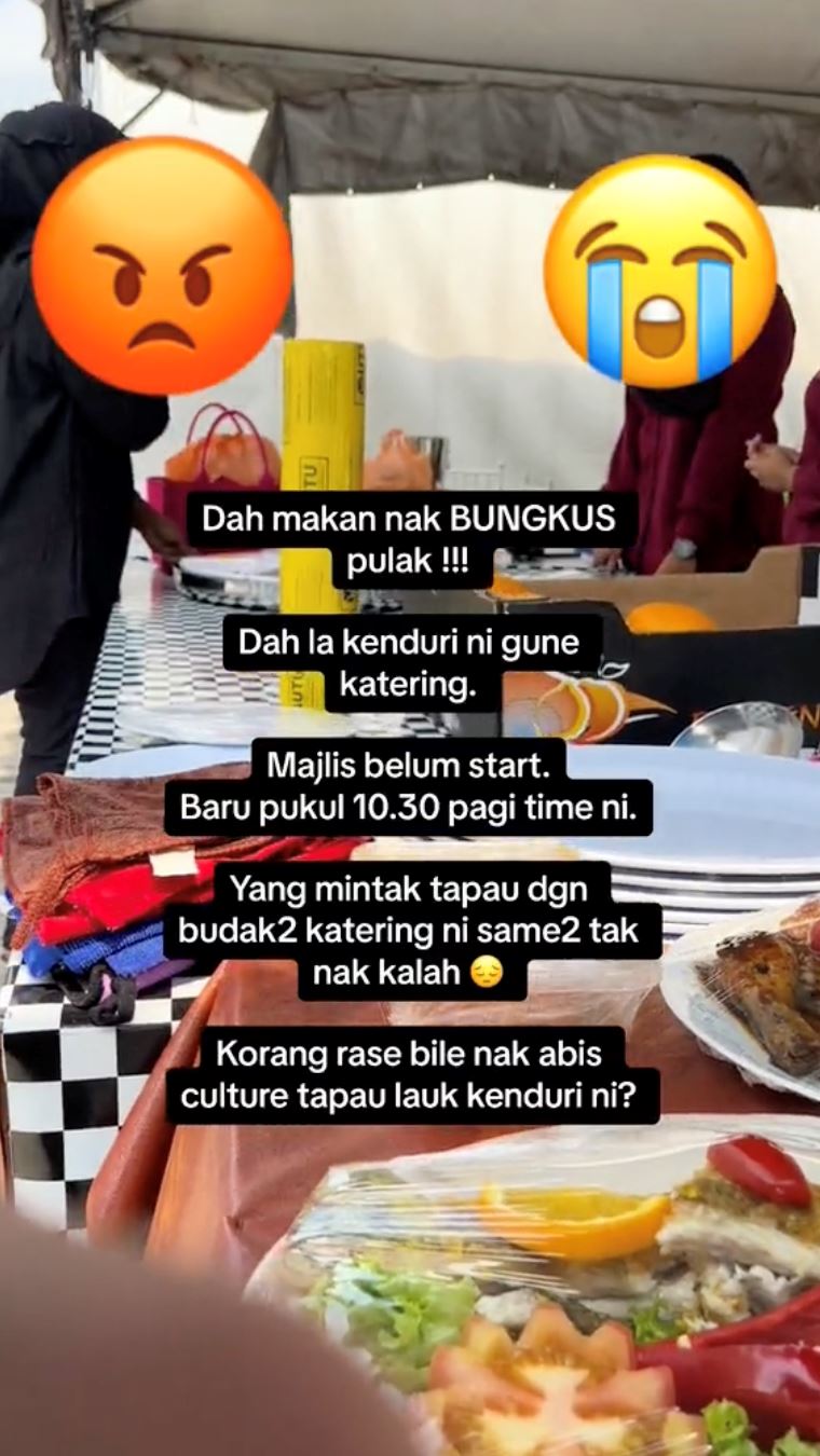 tular video rakaman makcik bertekak mahu tapau lauk kenduri