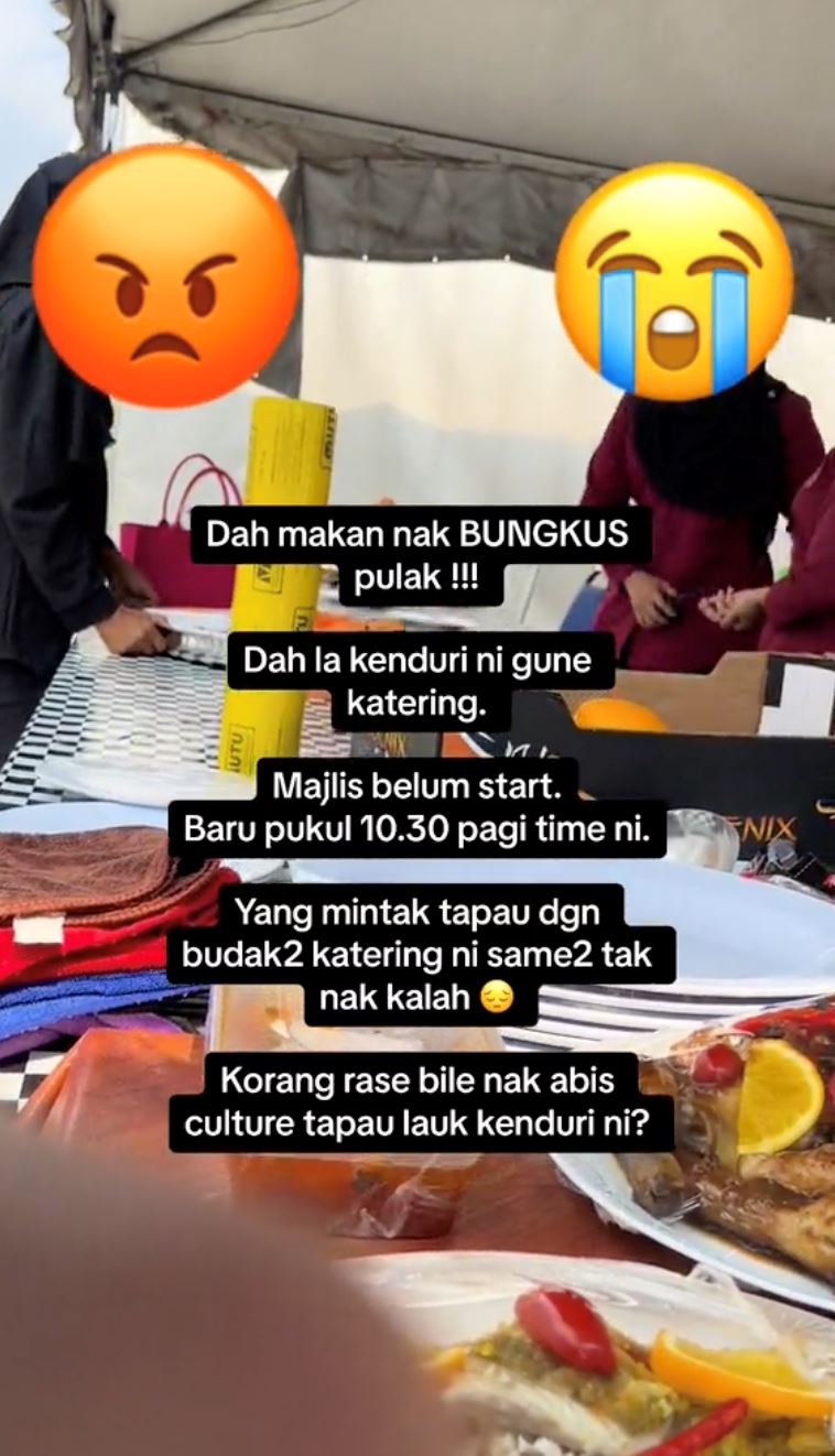 tular video rakaman makcik bertekak mahu tapau lauk kenduri
