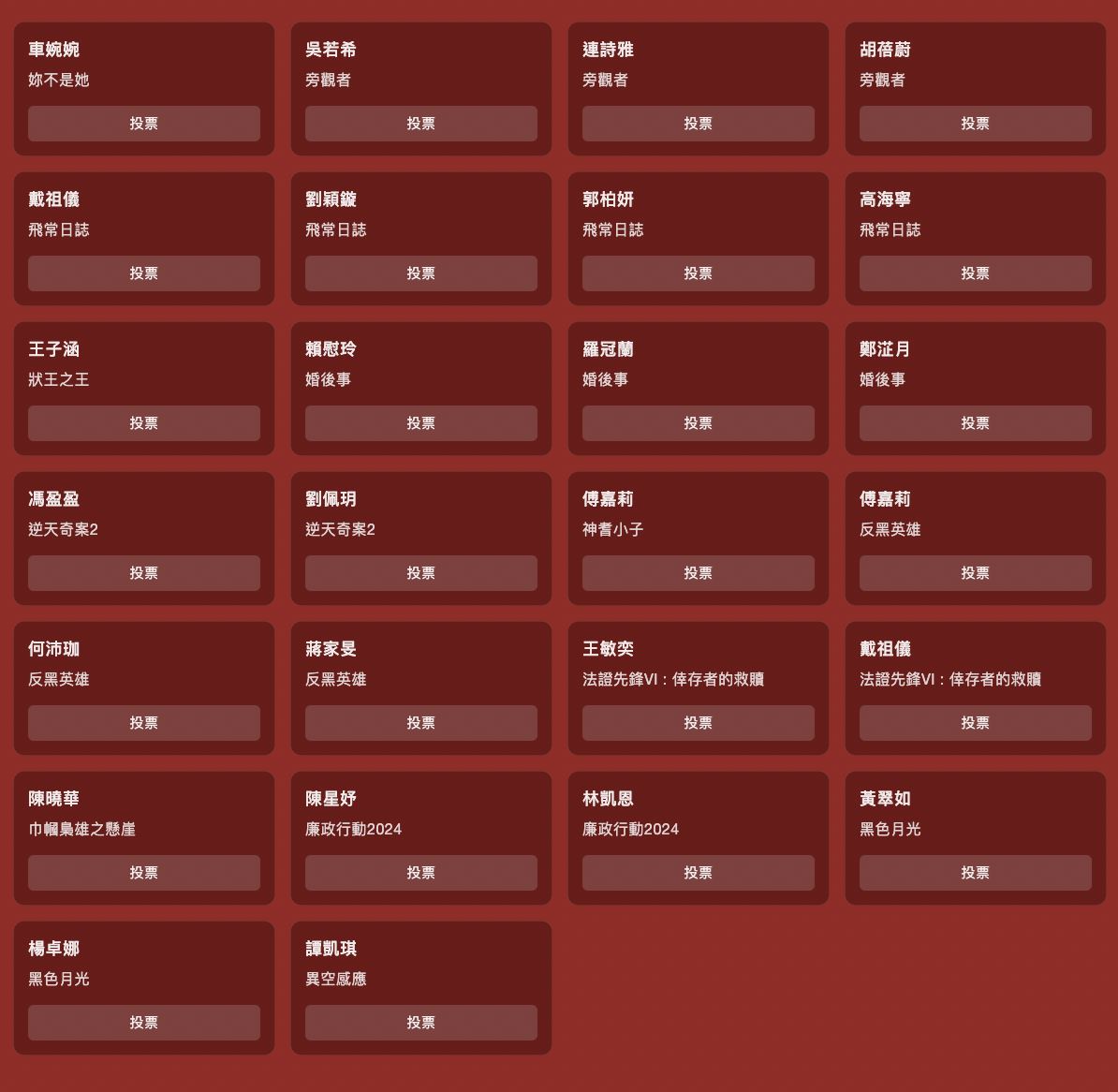 《万千星辉颁奖典礼2024》提名名单出炉❗快来为他们投票⚡️