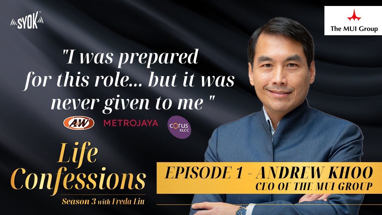 A man posing for a podcast poster