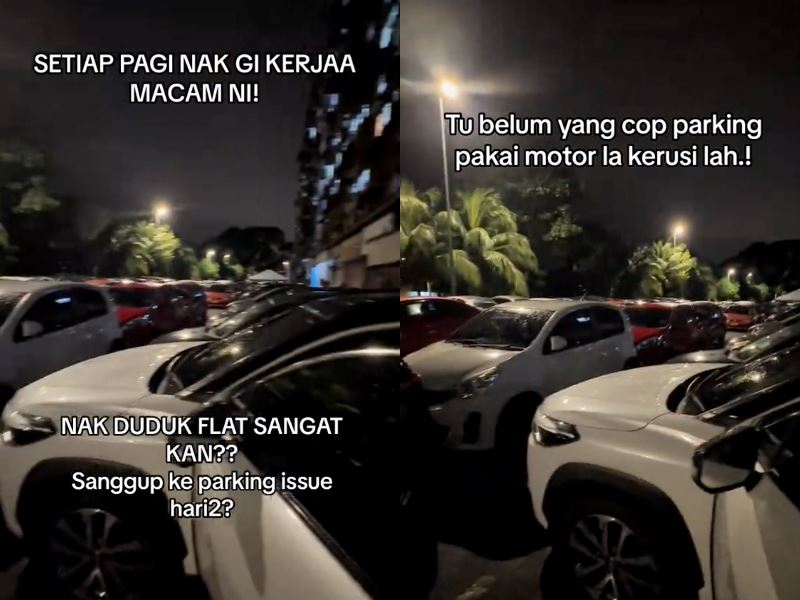 malaysian highlights daily struggle with double-parked cars blocking him at ampang flat
