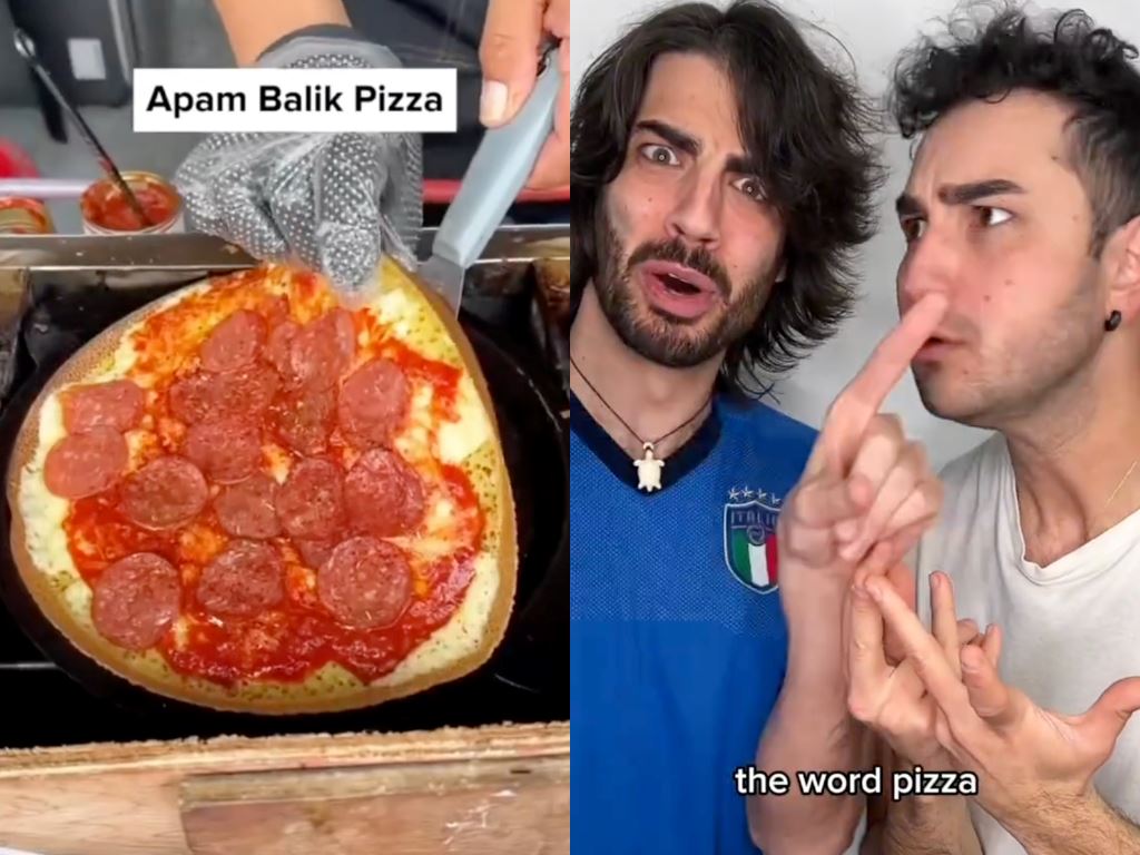 italian influencers speechless as malaysian vendor sells apam balik pizza, i quit!