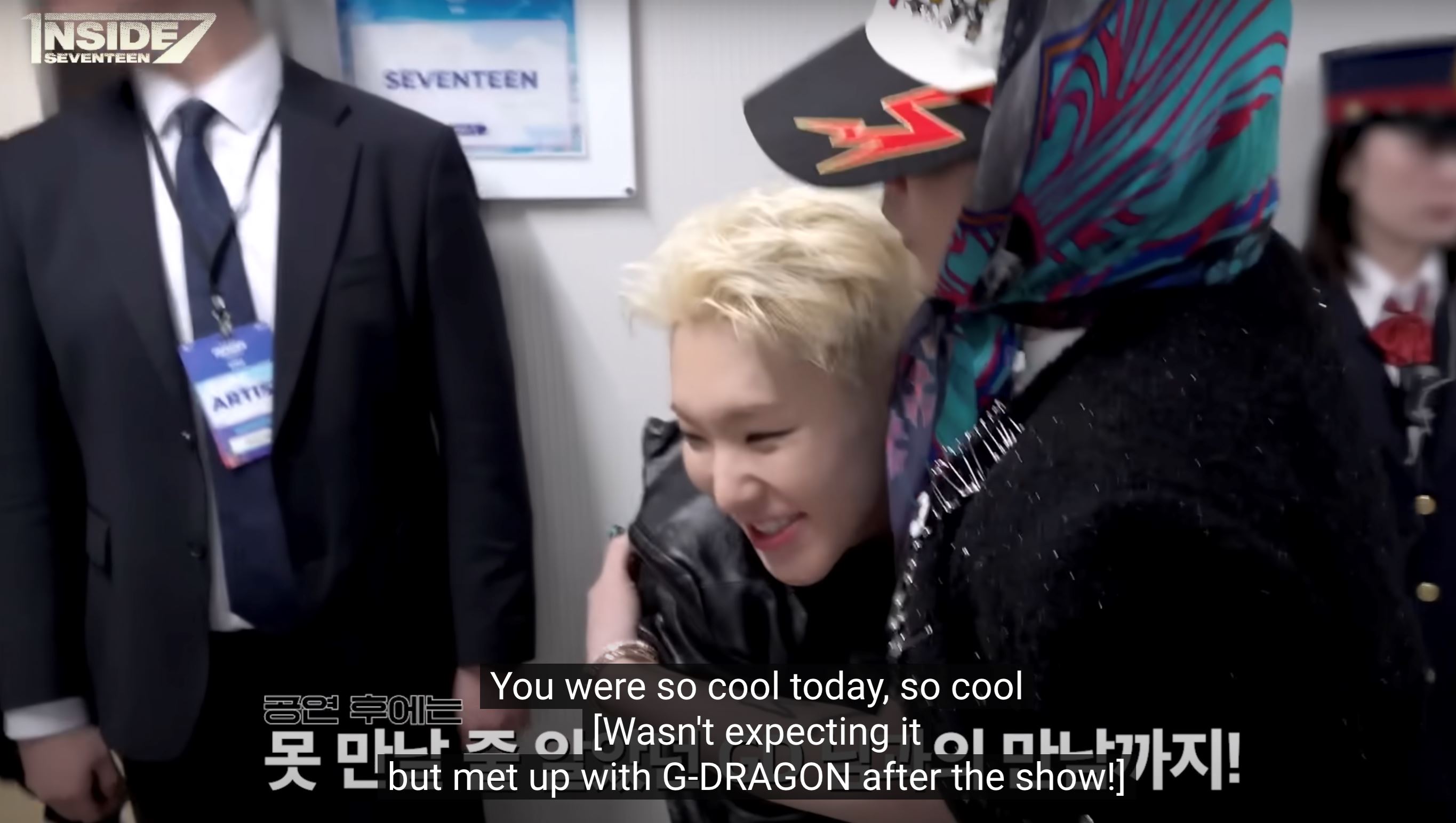 seventeen's epic fan moment: meeting g-dragon and taking a photo with taeyang!