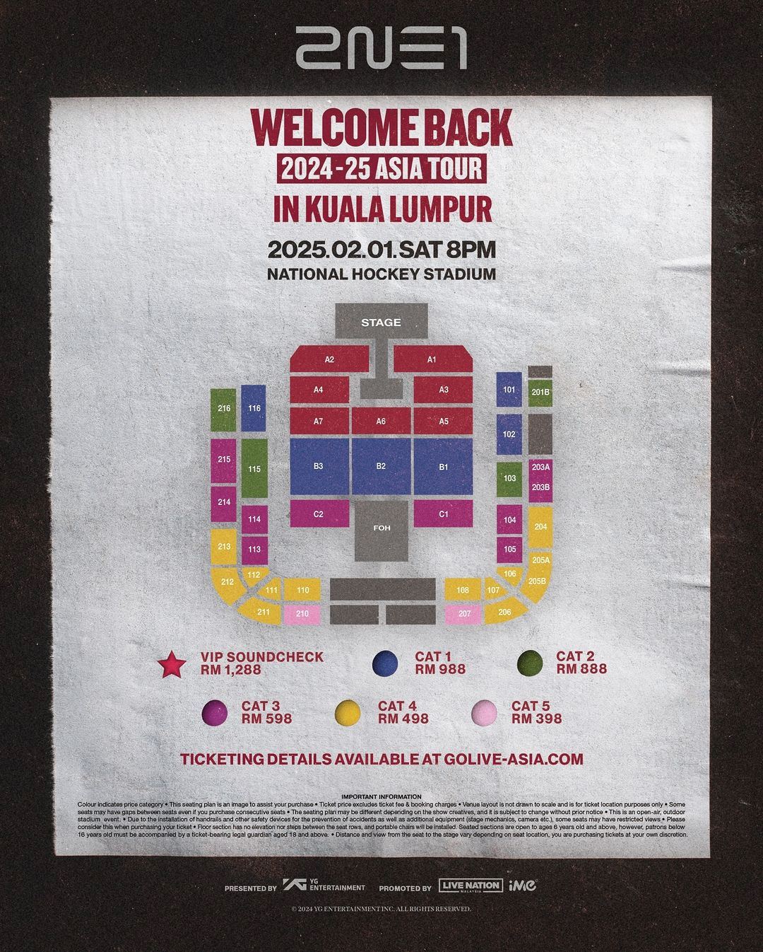 🇰🇷2ne1将于2月1日来马开唱❗门票从rm398起🎫