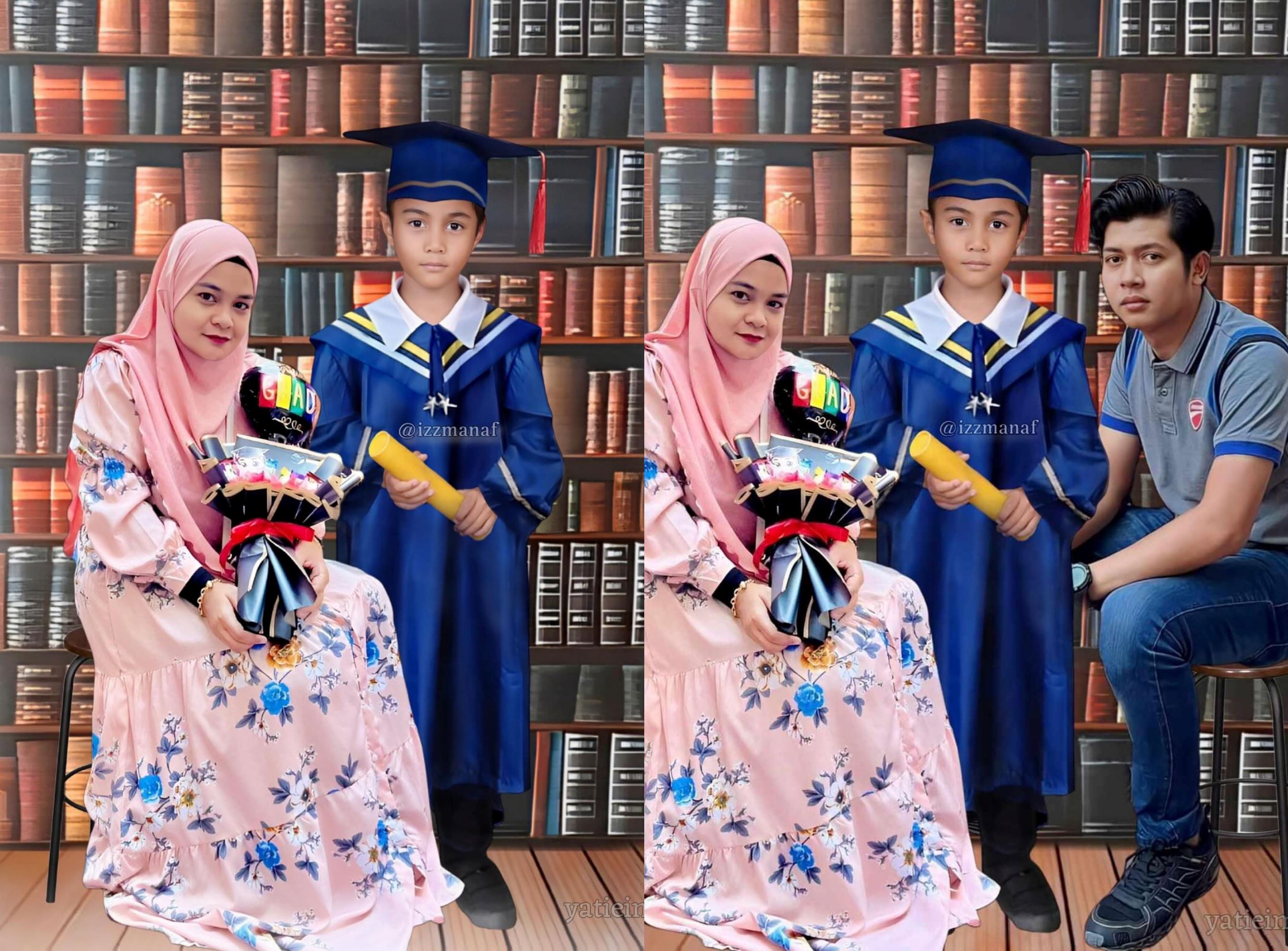 mommy's proud! zayn rayyan's mother shares edited photo with her son during graduation ceremony