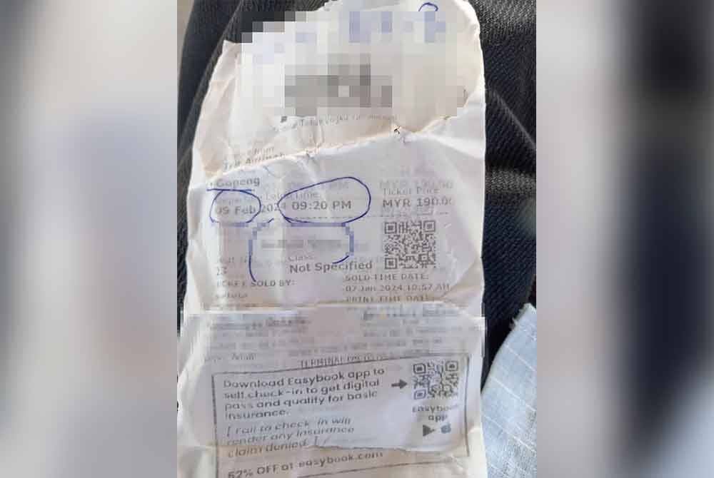 penumpang terkejut tambang bas dari gopeng ke johor bahru cecah rm241