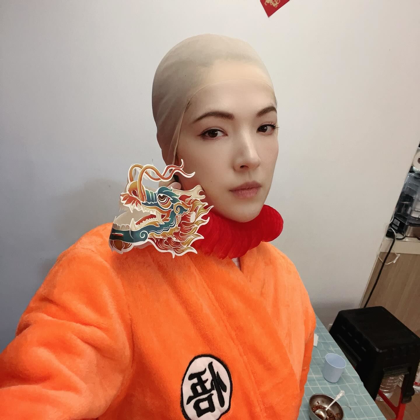 许玮甯扮演《七龙珠》克林❗与邱泽cosplay迎龙年🔥