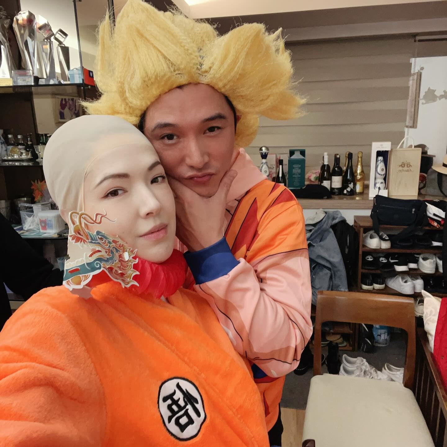 许玮甯扮演《七龙珠》克林❗与邱泽cosplay迎龙年🔥