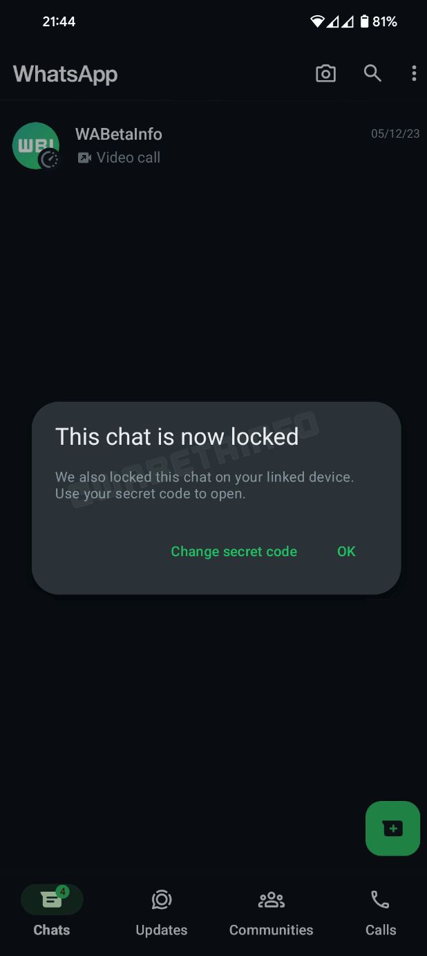 coming soon? whatsapp is currently testing the chat lock feature for linked devices