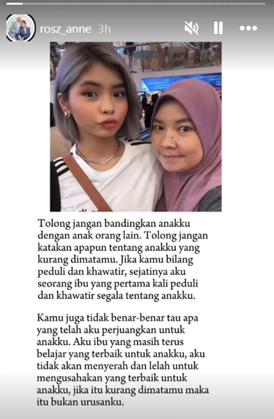 “jangan banding anakku dengan anak orang lain,” – ibu qistina raisah