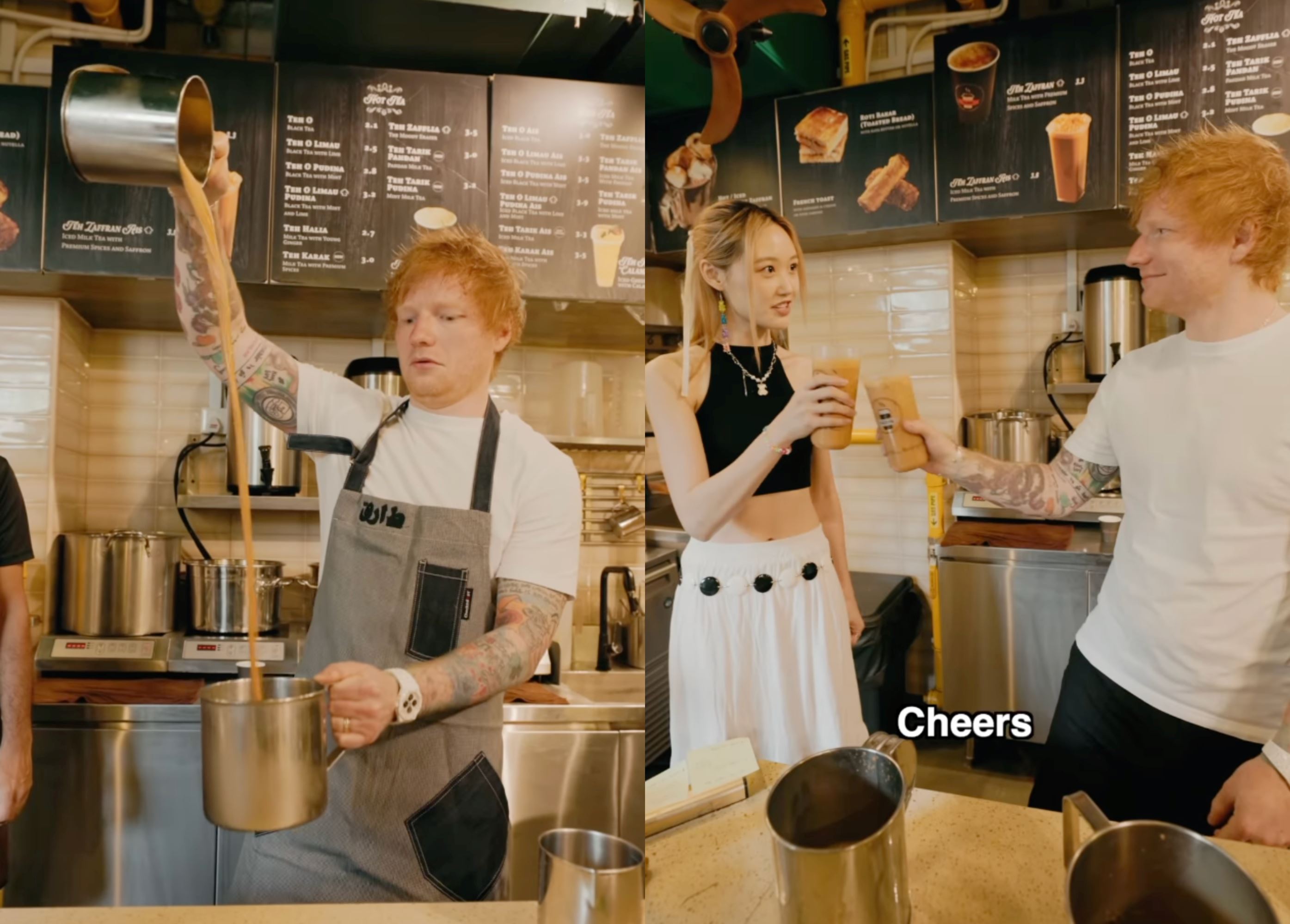 ed sheeran shows off teh tarik skills in singapore, m’sian fans excited for his kl food adventure!