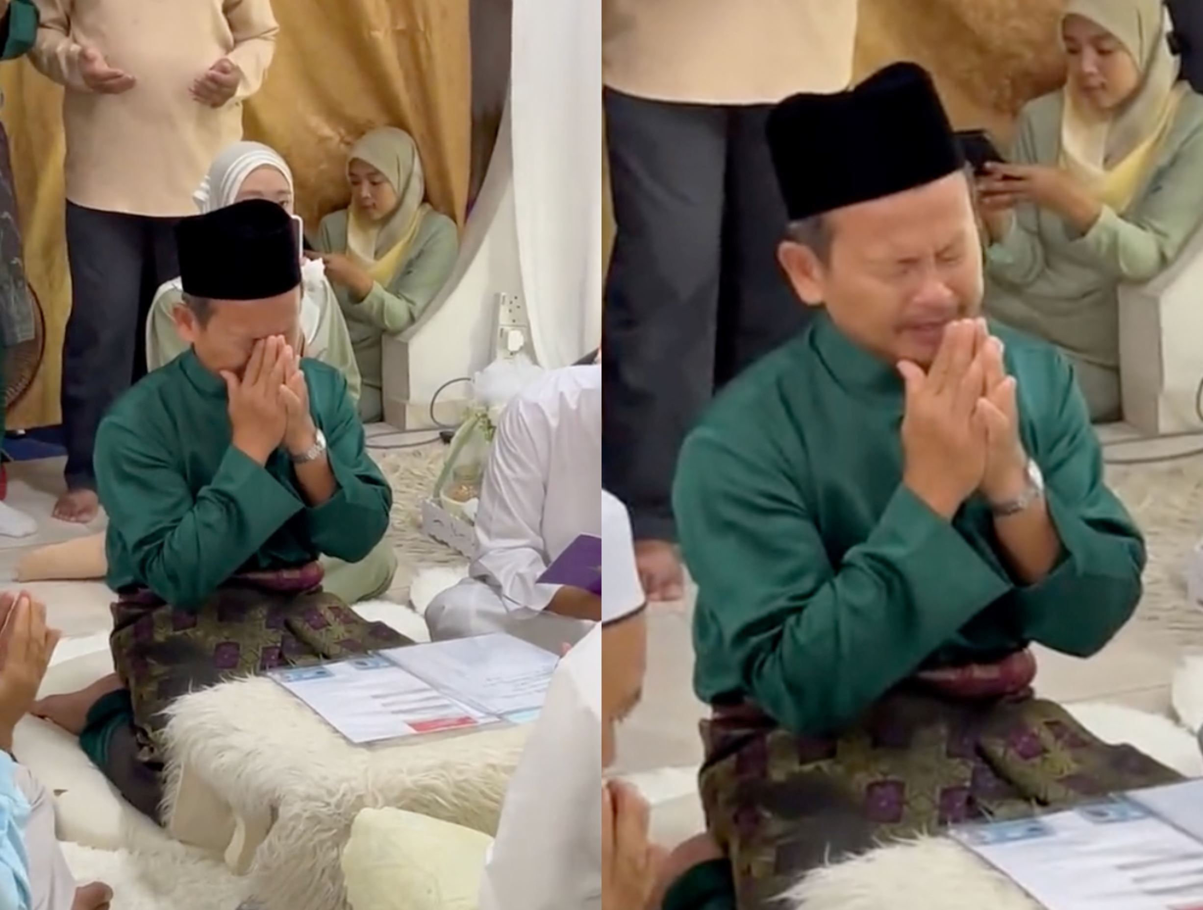 m’sian father overwhelmed with emotion at daughter's wedding ceremony, leaving viewers touched