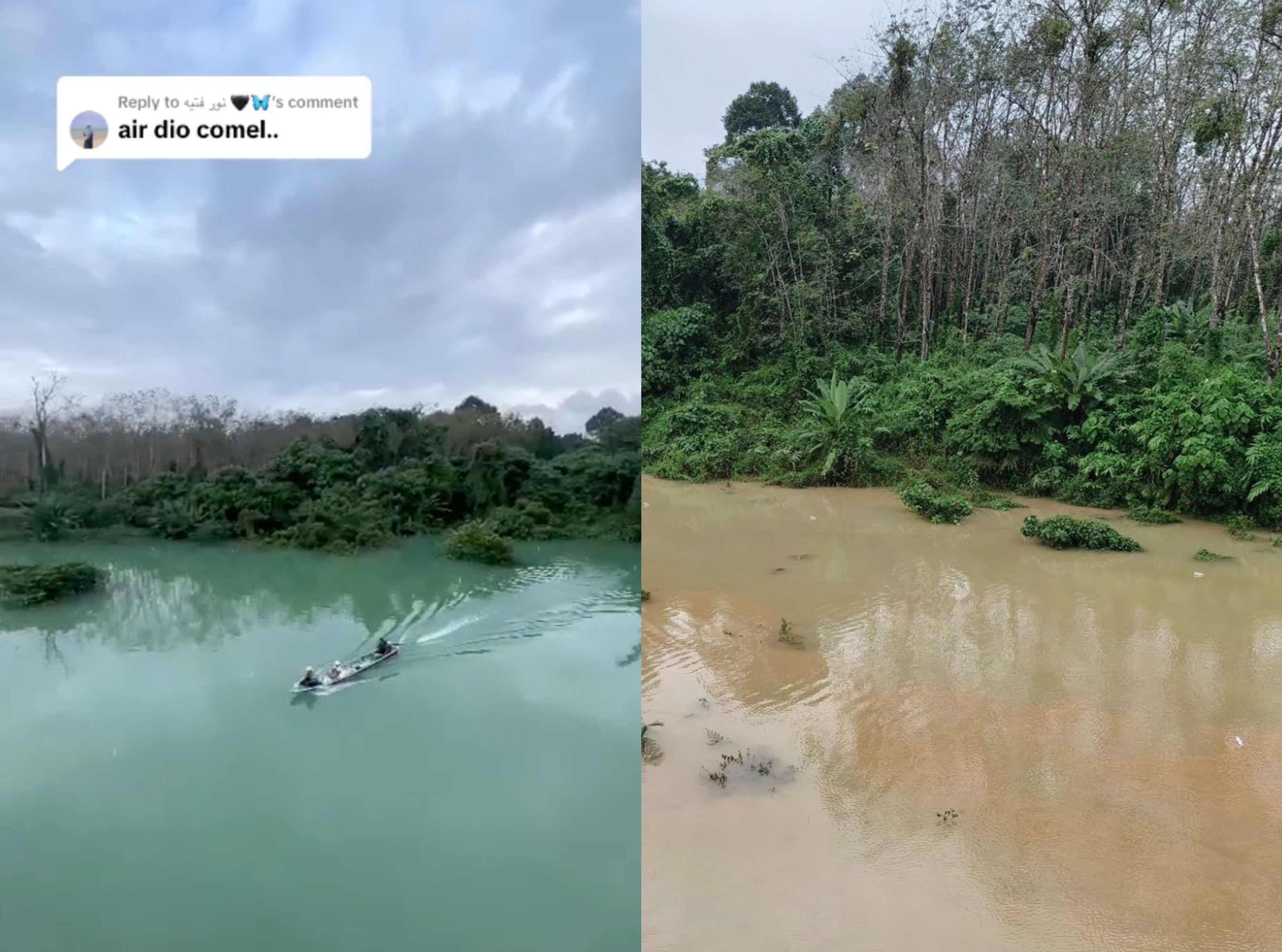 m'sian netizens express disappointment after emerald green river in kelantan turns 'teh tarik' color after rainfall