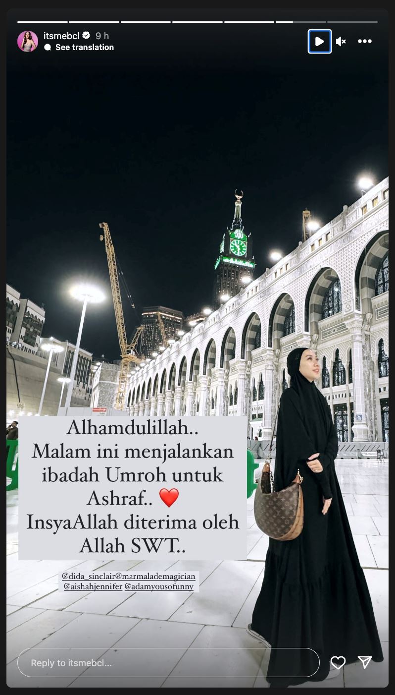 bunga citra lestari luah syukur laksana ibadah umrah untuk bekas suami