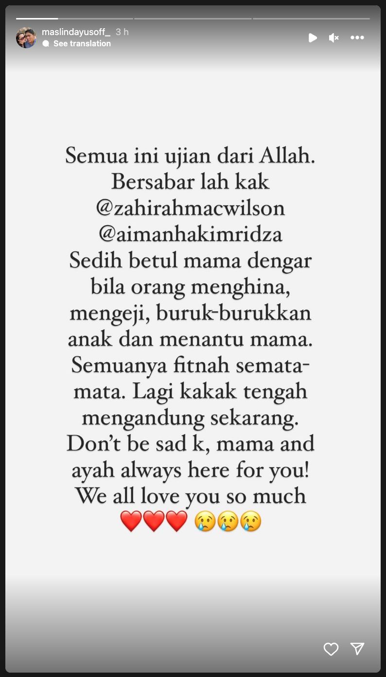 ibu zahirah macwilson sedih anak dihina, “lagi kakak tengah mengandung sekarang..”