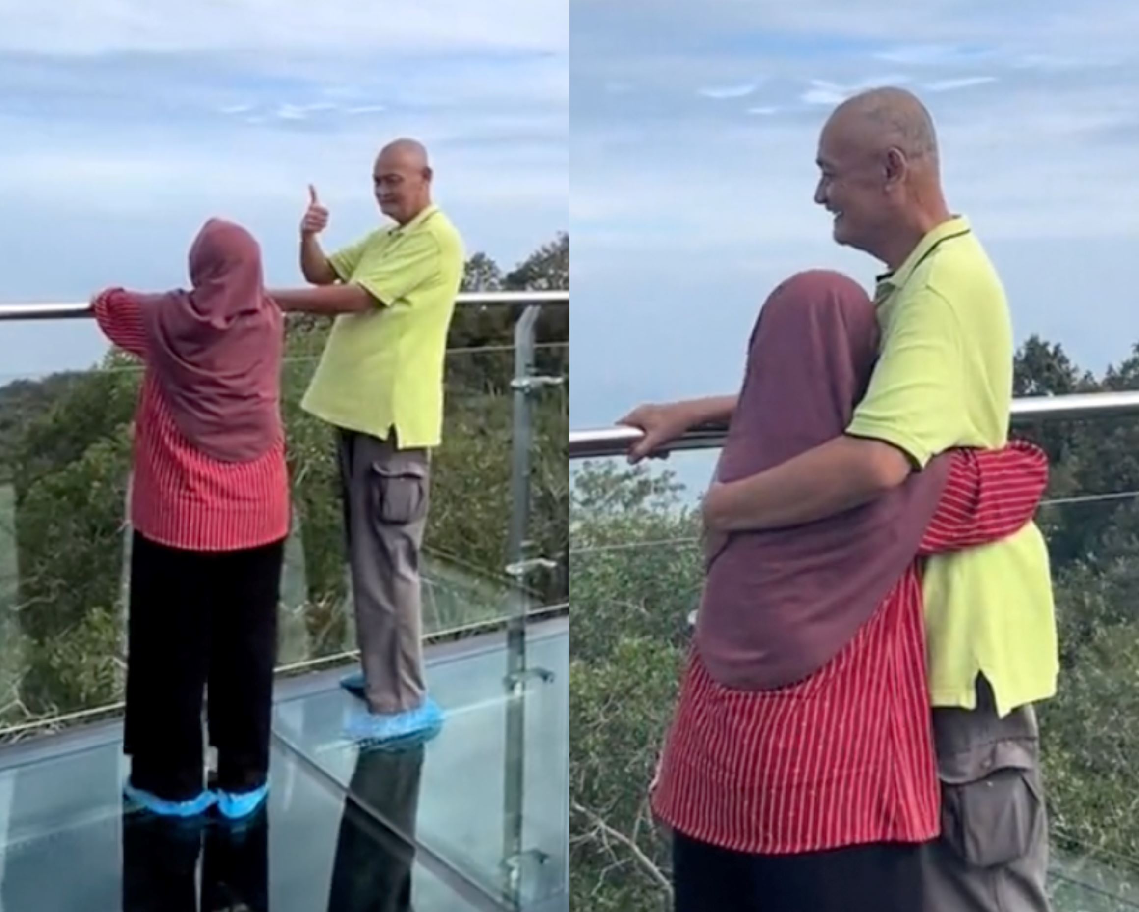 elderly couple screams at the top of their lungs together to relieve stress, leaving netizens touched!