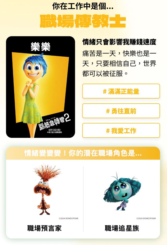 12道题测出情绪角色❗在职场中哪个情绪占比最大⚡️