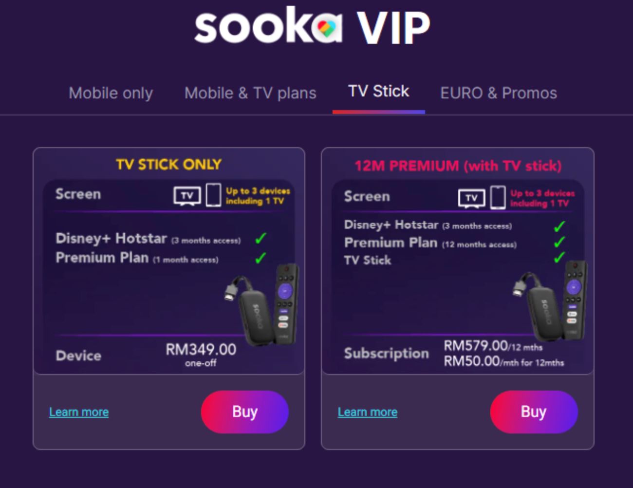 sooka电视棒推出！选择12个月premium配套即可获得+享有rm440优惠