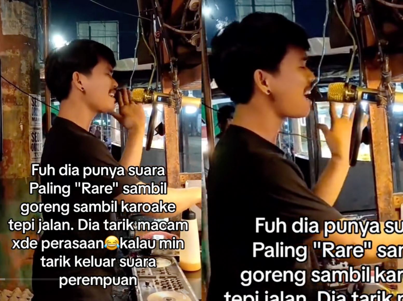  street vendor sings while cooking for his customers, garnering attention online: “fuh, his voice!”