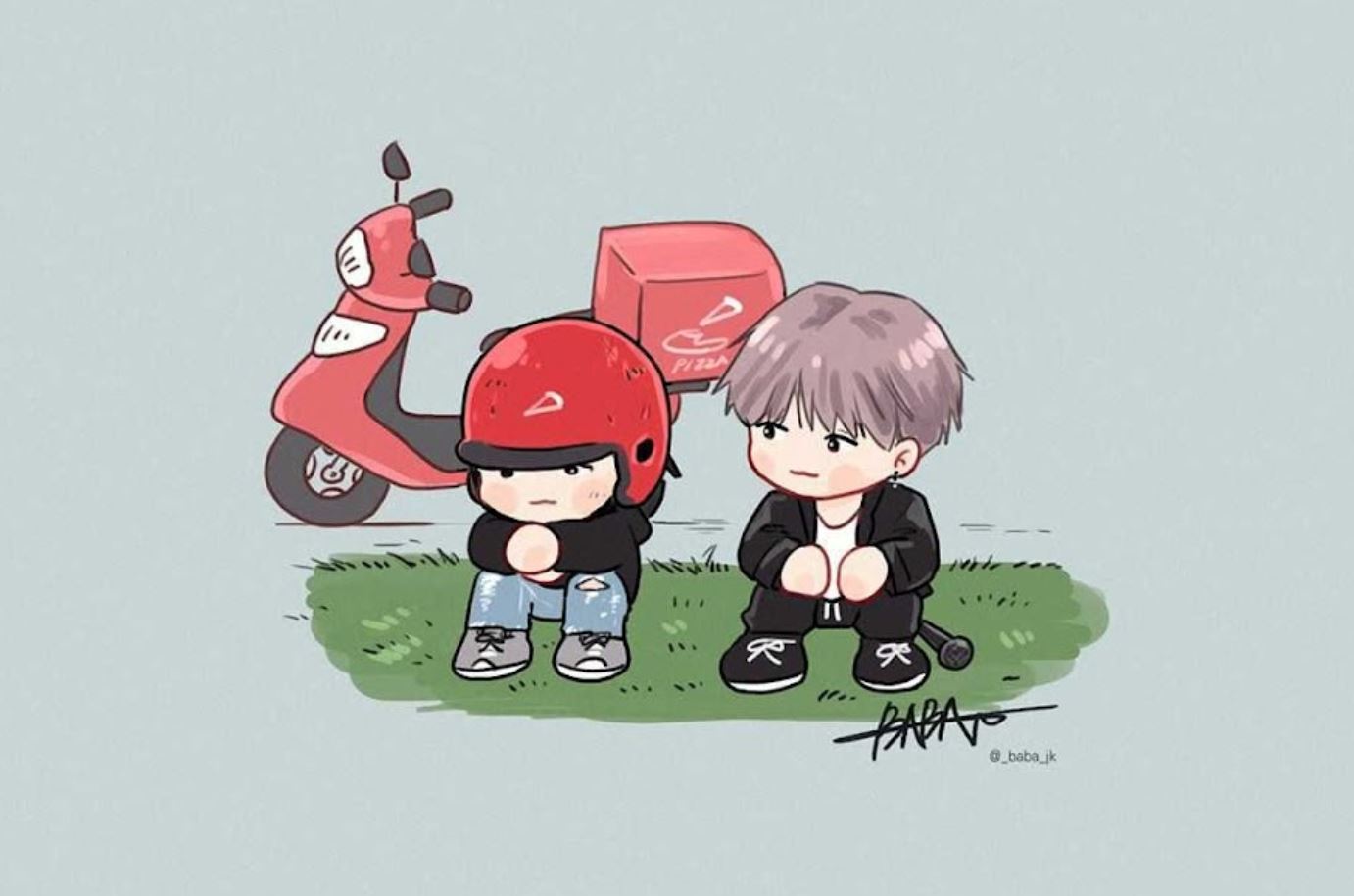 my heart feels warm bts v touched by fan art, invites artist to work with his company