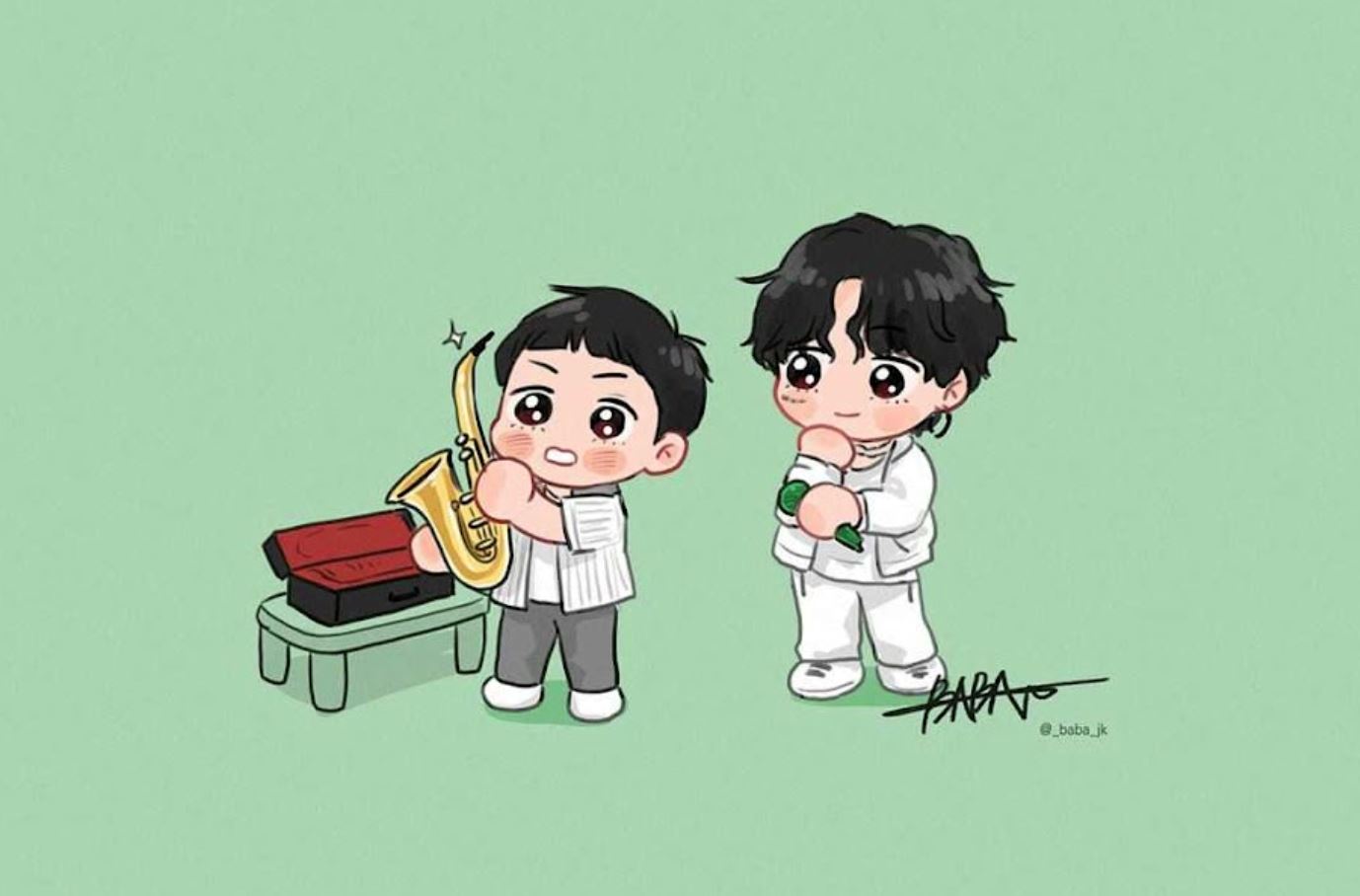 my heart feels warm bts v touched by fan art, invites artist to work with his company