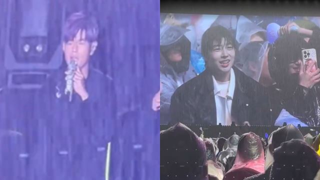 so lucky! jay chou gives fan his s$19,000 jacket to shield from rain during concert