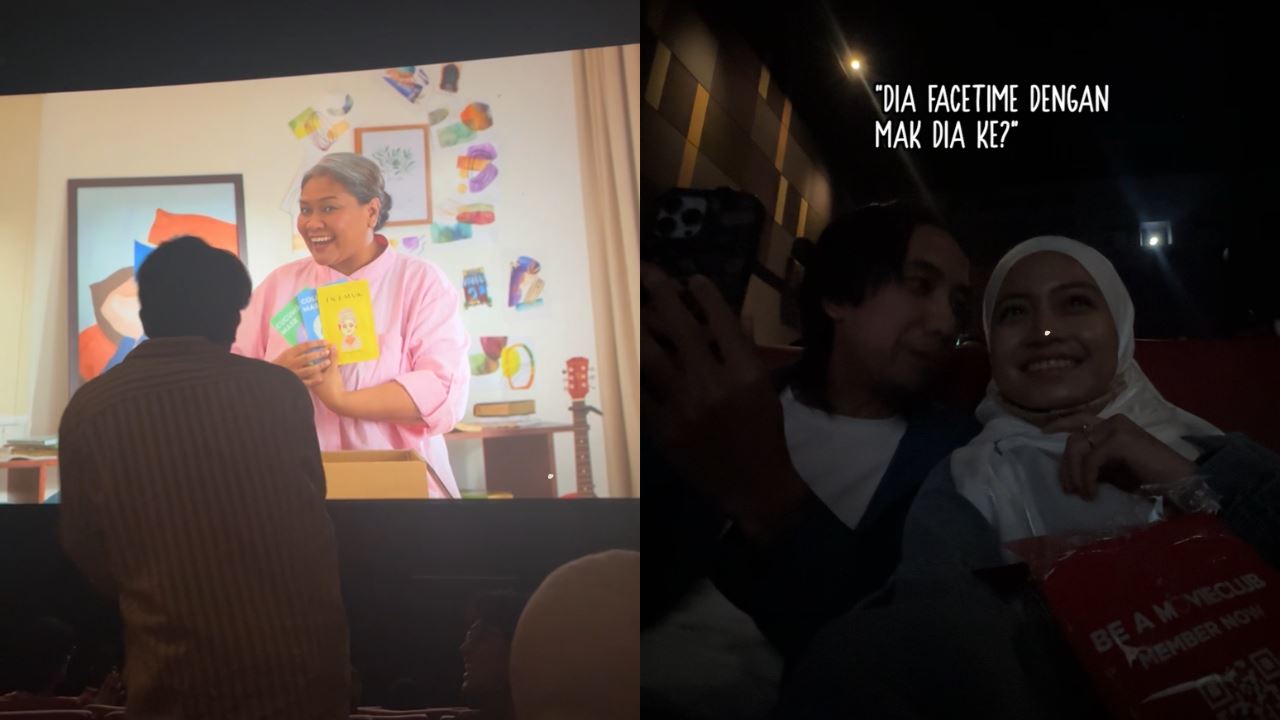 Pemuda berinteraksi dengan ibunya di skrin wayang menerusi video lazada cinema ad!