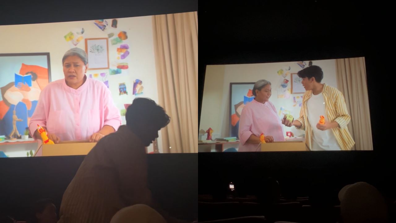 Pemuda terpaksa beredar selepas ibunya muncul di skrin panggung wayang!