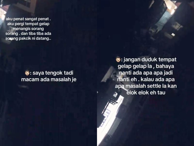 heartbroken m’sian woman finds comfort in a kind pakcik who consoled her in the dark