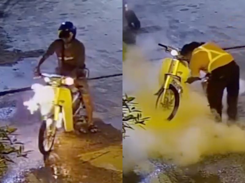 petrol station attendant hailed as hero for extinguishing burning motorcycle, receives cash reward