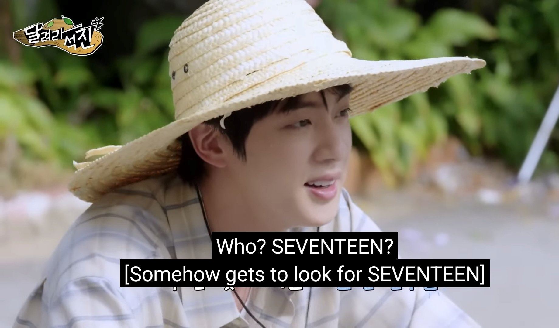 “who? seventeen?” bts’s jin drops another seventeen mention in latest ‘run jin’ episode