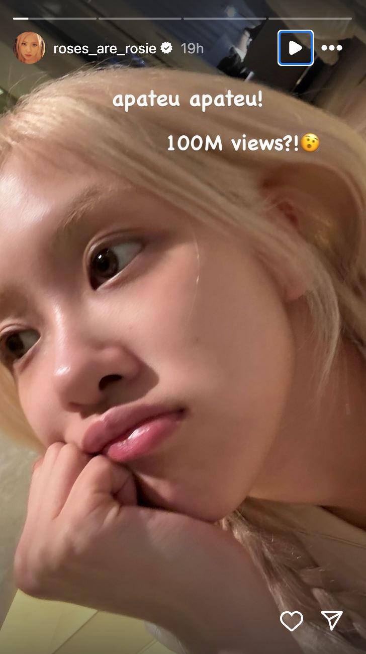 rosé《apt.》5天破1亿观看❗登上美国趋势第一⚡️