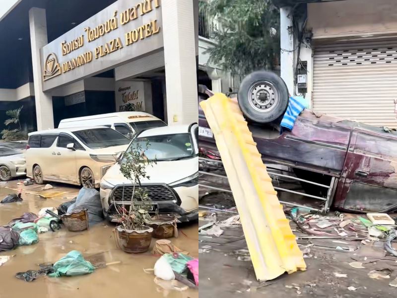 viral video shows malaysian cars mud-covered and abandoned after hatyai flood