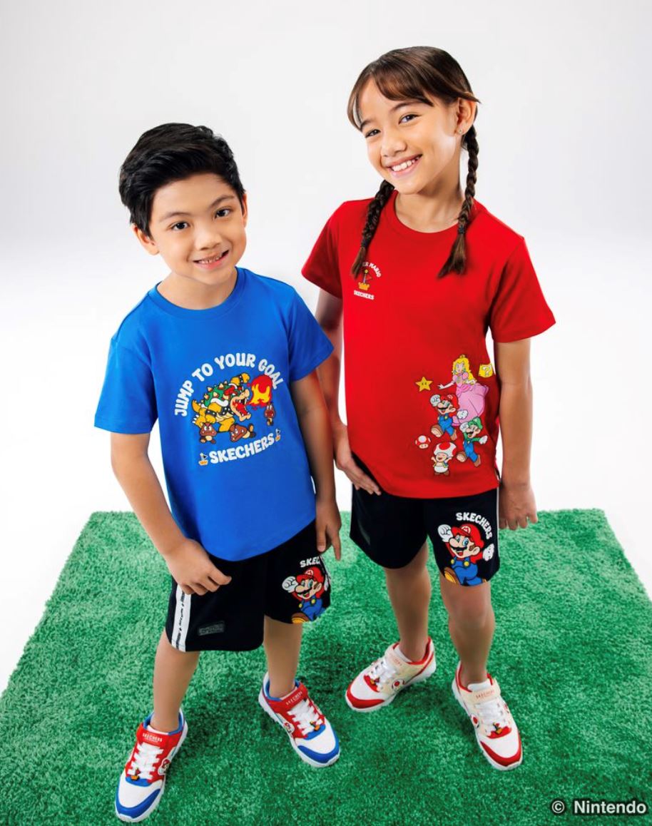 jump to your goal with super mario & friends in the all-new skechers | super mario collection