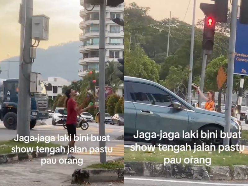 “this is dangerous!” concerns raised over unauthorised street performances at penang traffic junction