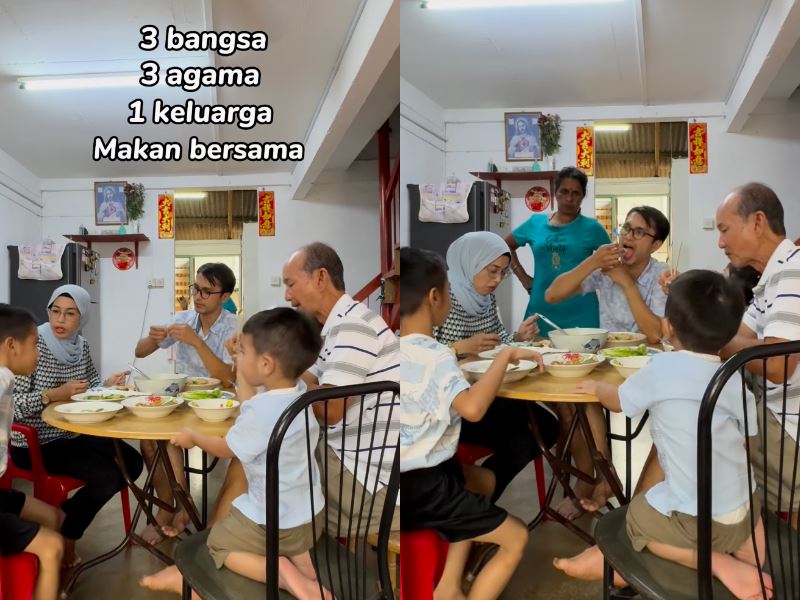 a true malaysian family! multiracial family celebrates cny dinner speaking four languages