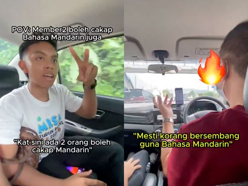 chinese uncle excited to hear a group of youngsters speaking fluent mandarin